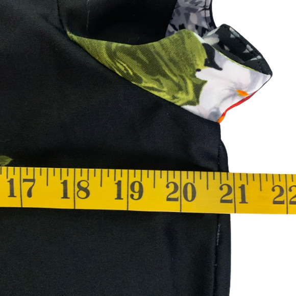 TROPICANA Vintage Black Floral Hawaiian Mumu Dress‎ - Picture 13 of 13